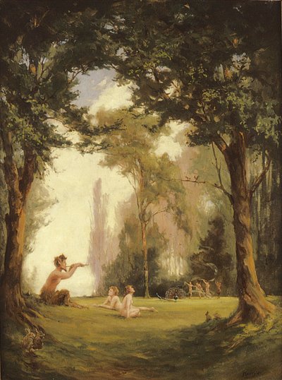 Pan che Suona i suoi Flauti da Thomas Edwin Mostyn